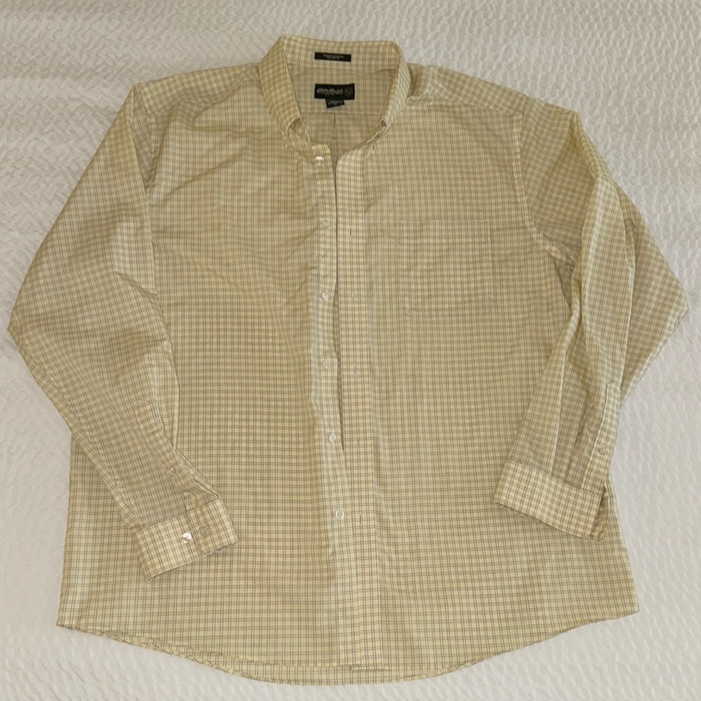 Eddie Bauer 100% Cotton Wrinkle Resistant Relaxed Fit Fine Dress Shirt XL